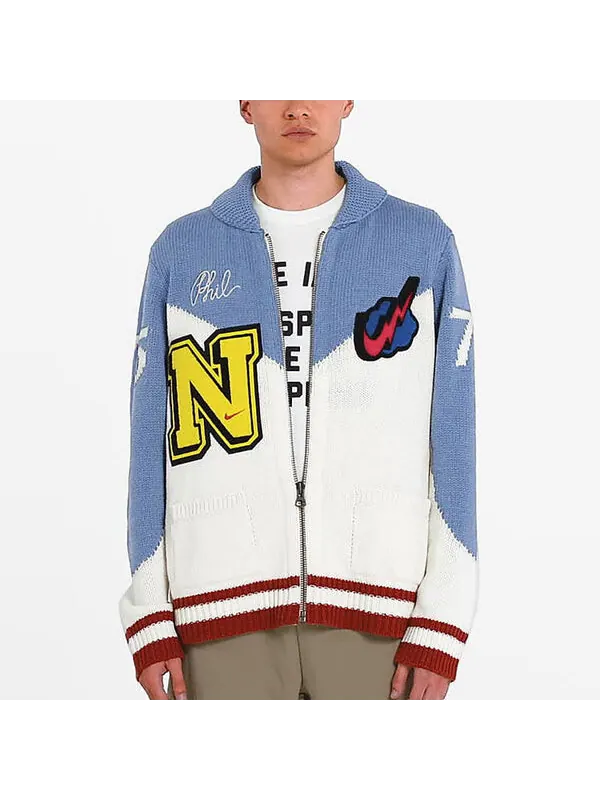 Свитер men's zipper knit blue white Nike — изображение 4 из 4, мульти