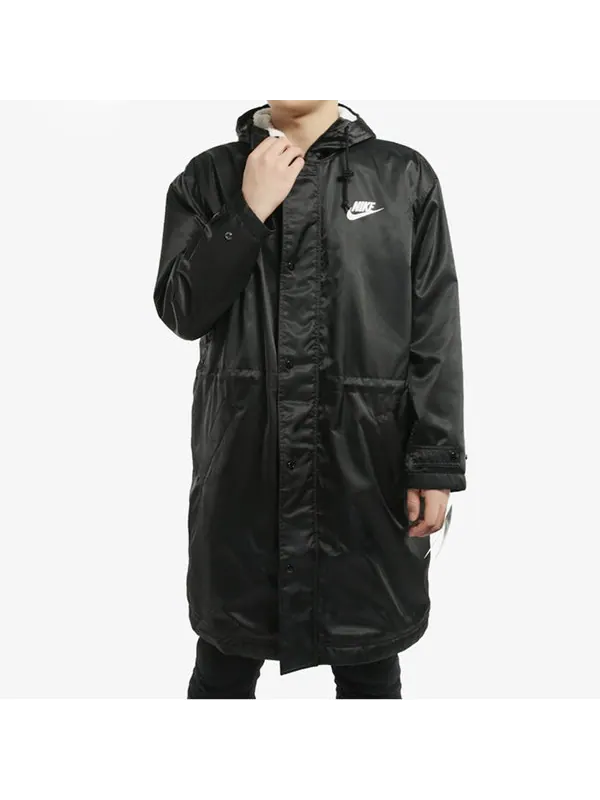 Куртка alphabet logo hooded padded jacket black Nike — изображение 3 из 4, черный