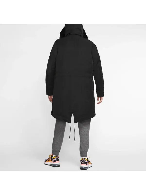 Пуховик Nike Sportswear Down Fill Stay Warm hooded mid-length Down Jacket Black — изображение 4 из 4, черный