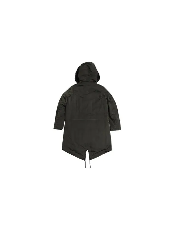 Пуховик Nike Sportswear Down Fill Long-Term Warm Down Jacket Black Green — изображение 2 из 2, зеленый