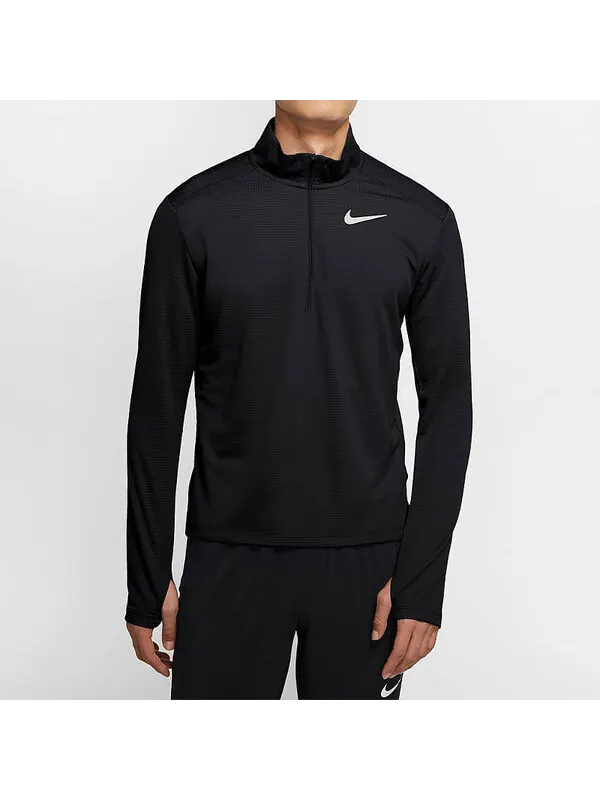 Футболка pacer half cut running long sleeve t shirt men Nike — изображение 3 из 4, черный