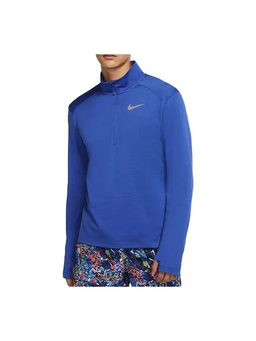 Футболка Nike Pacer Dri-FIT Cardigan Running Sports Long Sleeves T-shirt Royal blue — изображение 1 из 3, синий