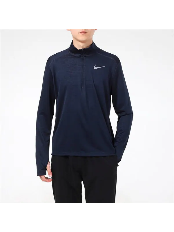 Футболка pacer dri fit кардиган для бега спортивные длинные рукава Nike — изображение 4 из 4, темно-синий