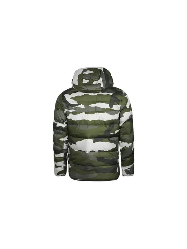 Пуховик Nike Sportswear Down Windrunner Printing hooded down Jacket Camouflage Green — изображение 2 из 4, зеленый