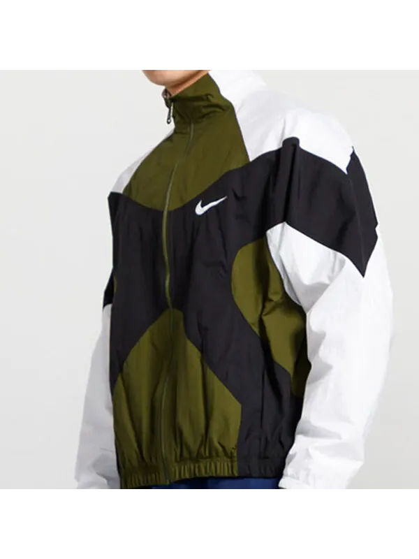 Куртка Nike Sportswear Woven Jacket Sports Athleisure Running Jogging Army green — изображение 3 из 4, зеленый