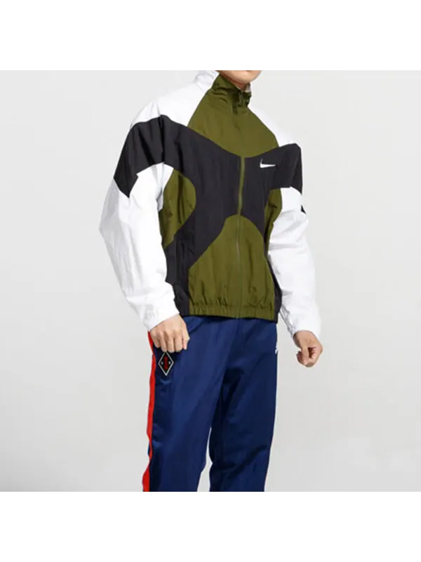 Куртка Nike Sportswear Woven Jacket Sports Athleisure Running Jogging Army green — изображение 4 из 4, зеленый