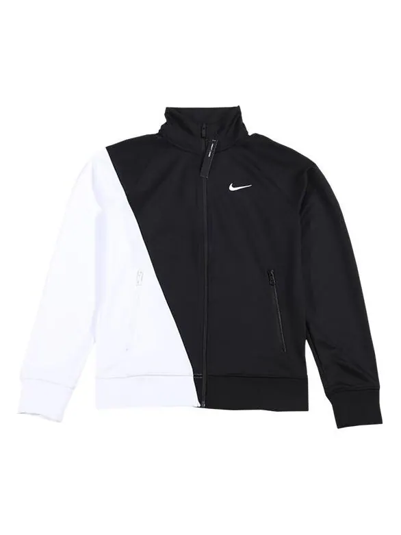 Куртка Nike Logo Colorblock Zipper Sports Jacket Black White Colorblock 'Black White' — изображение 1 из 4, черный/белый