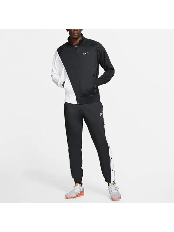 Куртка Nike Logo Colorblock Zipper Sports Jacket Black White Colorblock 'Black White' — изображение 2 из 4, черный/белый
