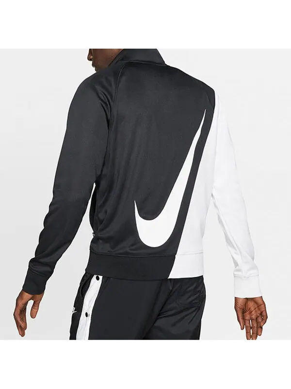 Куртка Nike Logo Colorblock Zipper Sports Jacket Black White Colorblock 'Black White' — изображение 4 из 4, черный/белый