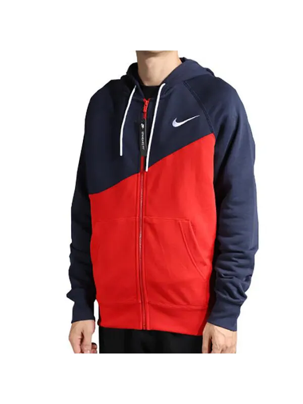 Куртка large zipper splicing hooded gym jacket red Nike — изображение 3 из 4, красный