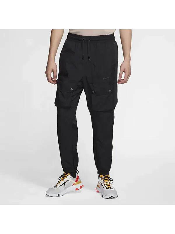 Брюки sportswear drawstring woven casual pants black Nike — изображение 3 из 4, черный