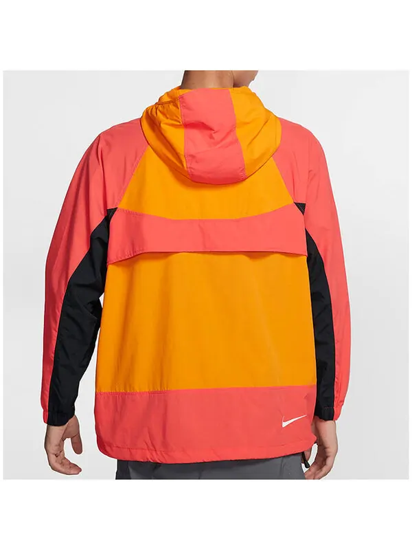 Куртка Nike Sportwear Retro Colorblock Loose Half Zipper hooded Pullover Woven Jacket Orange — изображение 4 из 4, оранжевый