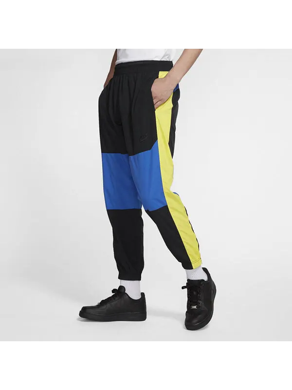 Брюки men's sportswear contrasting colors athleisure casual sports bundle feet long pants/trousers black Nike, черный