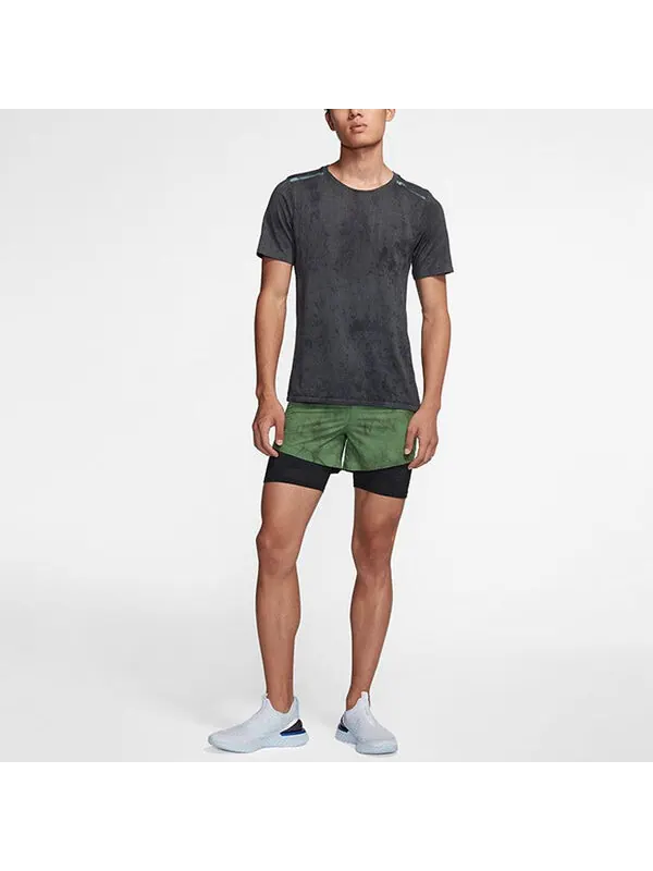 Футболка men's casual sports round neck training running short sleeve black t-shirt Nike — изображение 2 из 4, черный