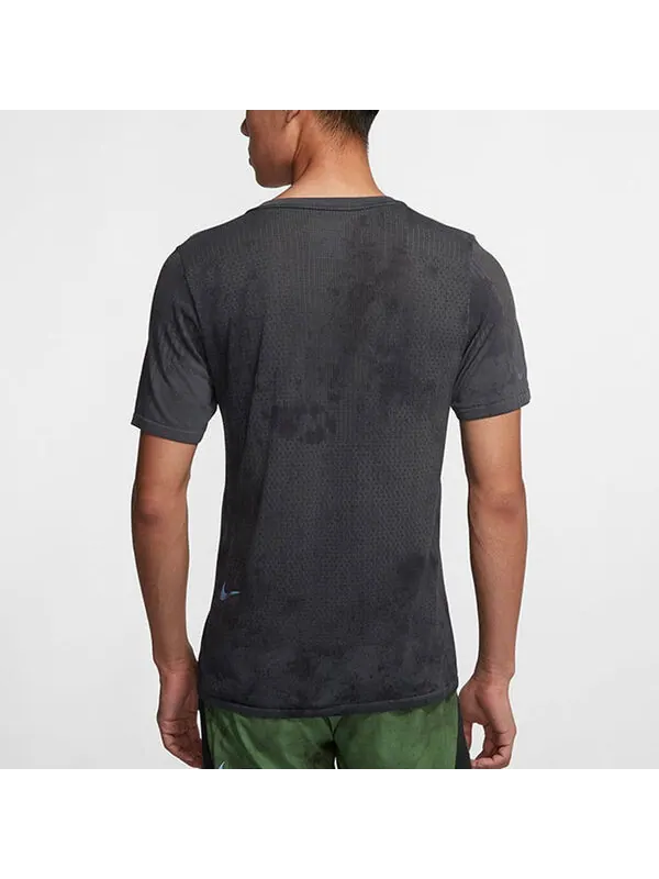 Футболка men's casual sports round neck training running short sleeve black t-shirt Nike — изображение 4 из 4, черный