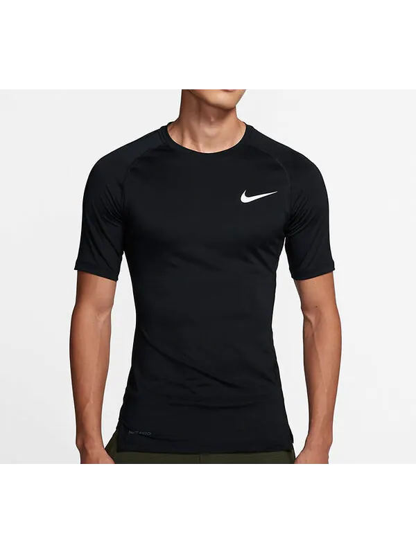 Футболка профессиональные тренировочные обтягивающие с коротким рукавом Nike — изображение 3 из 4, черный