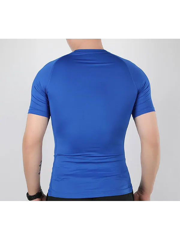 Футболка men's pro training tight short sleeve blue t-shirt Nike — изображение 2 из 4, синий