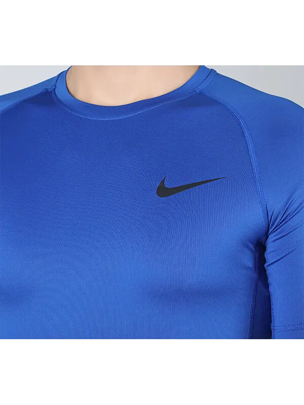 Футболка men's pro training tight short sleeve blue t-shirt Nike — изображение 4 из 4, синий