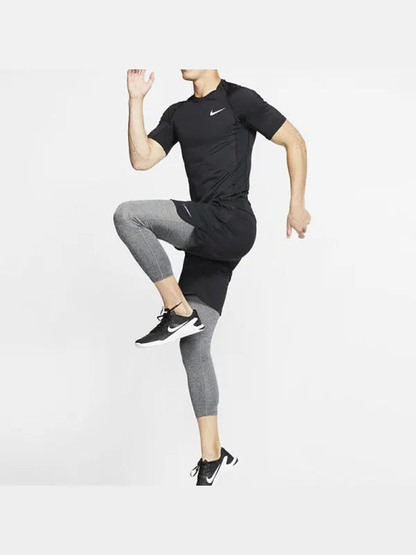 Футболка men's dri-fit training short sleeve black t-shirt Nike — изображение 3 из 4, черный