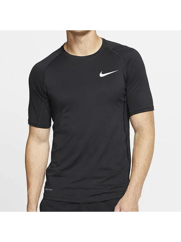 Футболка men's dri-fit training short sleeve black t-shirt Nike — изображение 4 из 4, черный
