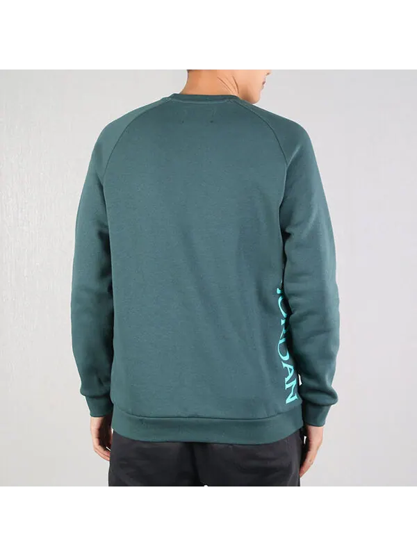 Толстовка Air Jordan Casual Sports Round Neck Pullover Fleece Lined Green — изображение 3 из 4, зеленый
