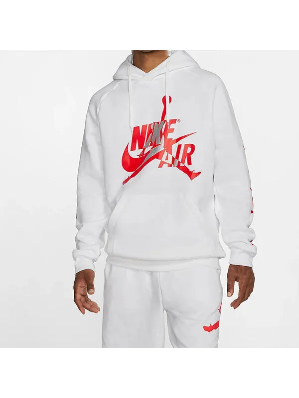 Толстовка Air Jordan Jumpman Classics logo Printing Fleece Lined Stay Warm Pullover White — изображение 3 из 4, белый