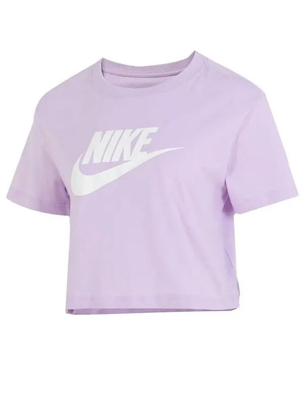 Футболка спортивная одежда основные укороченные топы Nike — изображение 1 из 3, фиолетовый/белый