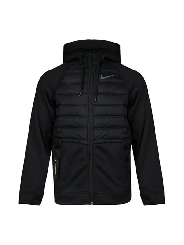 Куртка stay warm solid color sports training hooded padded jacket black Nike — изображение 1 из 4, черный