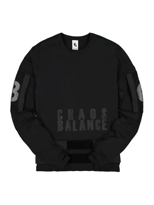 Толстовка Nike Printing Splicing Sports Round Neck Pullover Black — изображение 1 из 4, черный