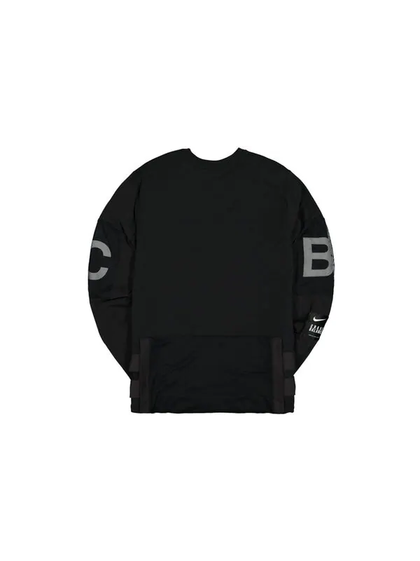 Толстовка Nike Printing Splicing Sports Round Neck Pullover Black — изображение 2 из 4, черный