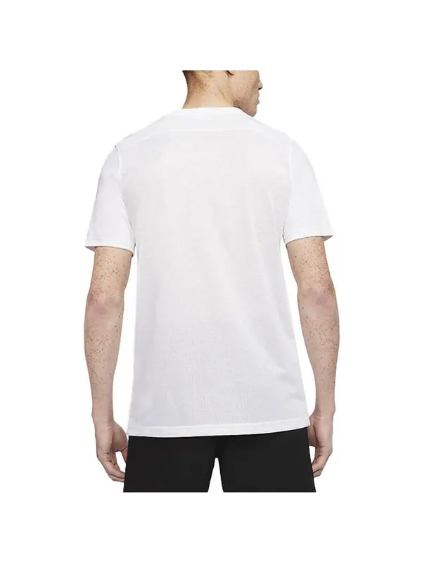 Футболка men's dri-fit logo printing round neck pullover short sleeve us edition white t-shirt Nike — изображение 3 из 3