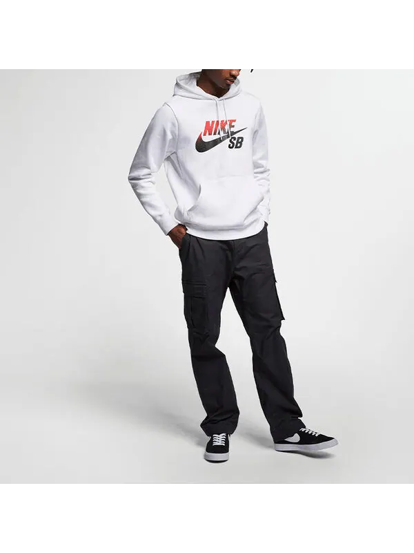 Толстовка Men's Nike Sb Icon Gradient Logo Skateboard Sports Pullover White — изображение 3 из 4, белый