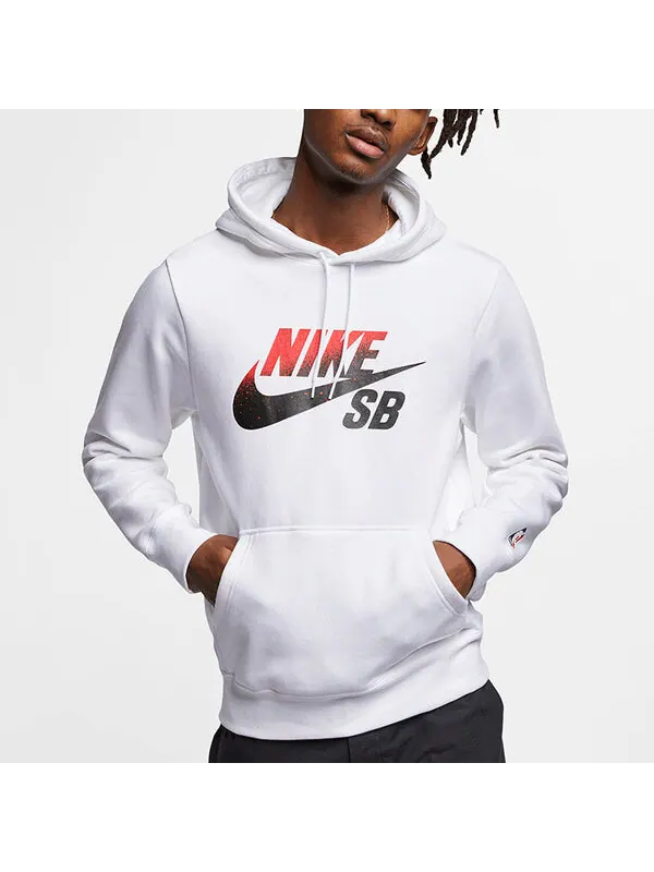 Толстовка Men's Nike Sb Icon Gradient Logo Skateboard Sports Pullover White — изображение 4 из 4, белый