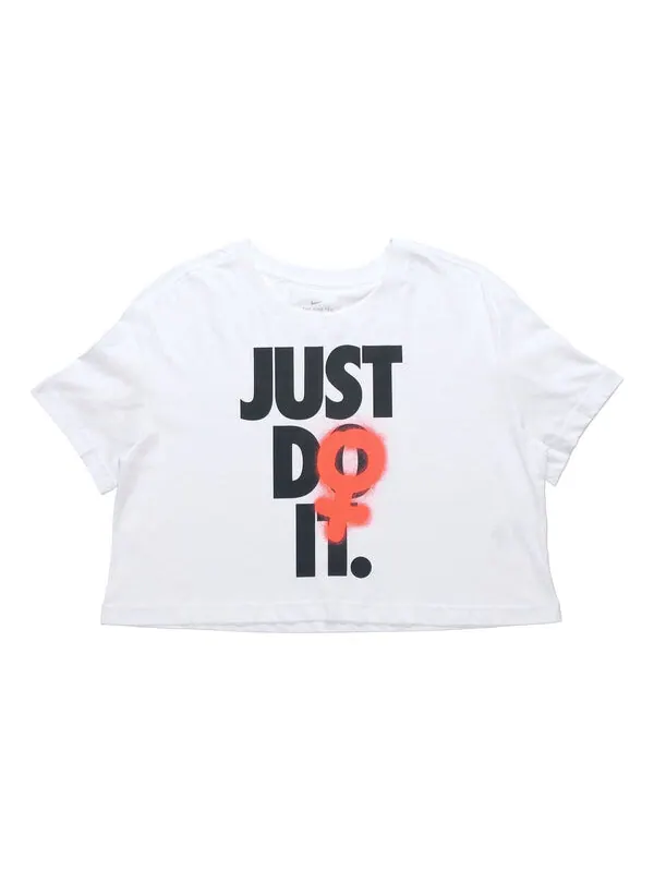Футболка (WMNS) Nike Nsw Rebel Crop Short Sleeve White — изображение 1 из 4, белый