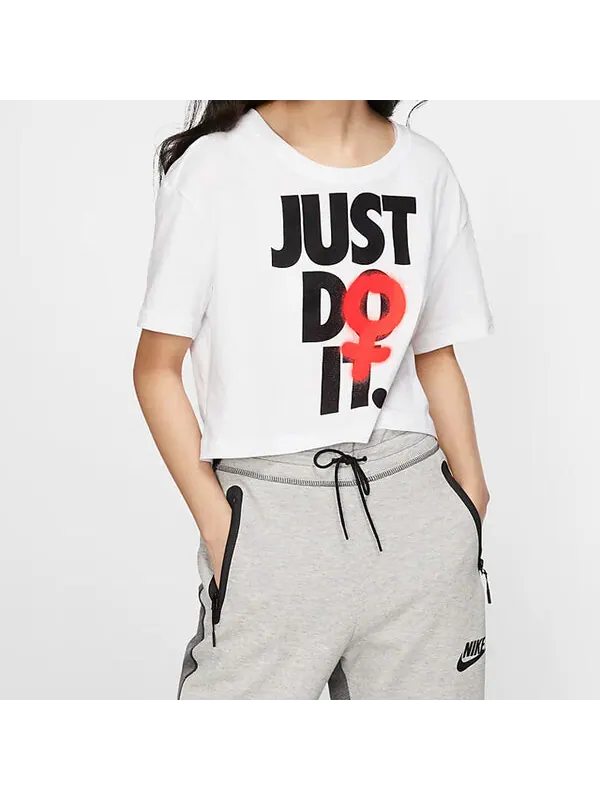 Футболка (WMNS) Nike Nsw Rebel Crop Short Sleeve White — изображение 3 из 4, белый