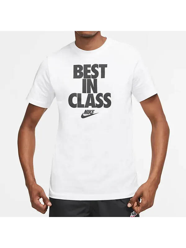 Футболка спортивная одежда алфавитный принт короткий рукав Nike — изображение 3 из 4, белый
