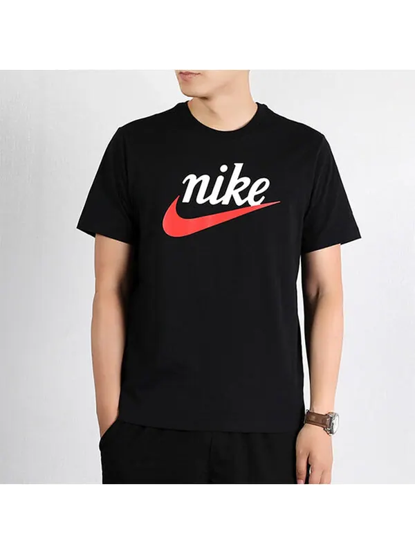 Футболка men's sportswear large short sleeve black t-shirt Nike — изображение 3 из 4, черный