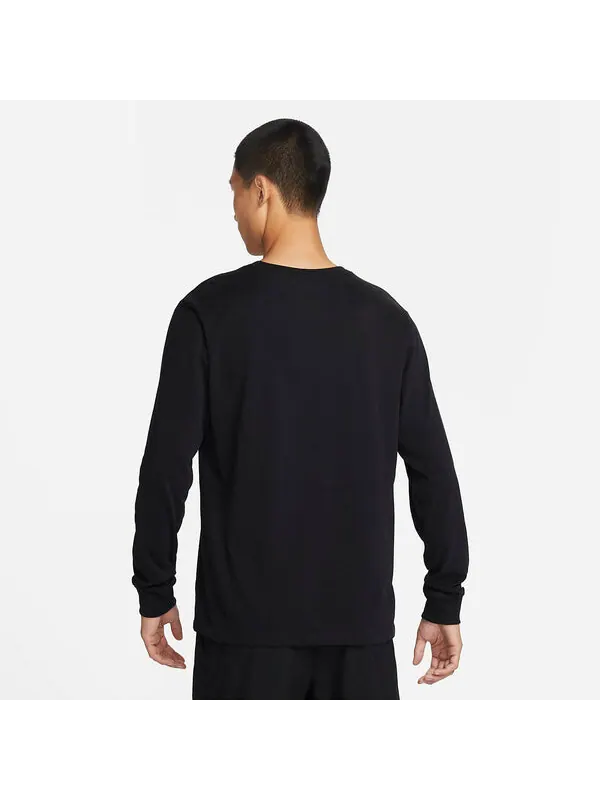 Футболка dri fit uv длинный рукав майлер бег футболка Nike — изображение 2 из 3, черный