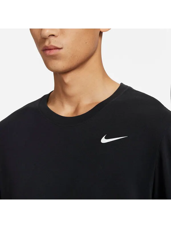 Футболка dri fit uv длинный рукав майлер бег футболка Nike — изображение 3 из 3, черный