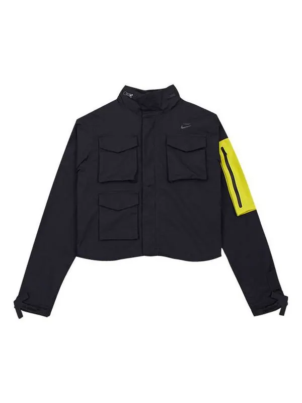 Куртка x off-white running jacket 'black yellow' Nike — изображение 1 из 4, черный/желтый
