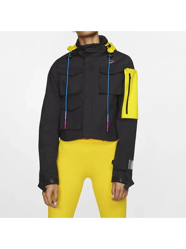 Куртка x off-white running jacket 'black yellow' Nike — изображение 3 из 4, черный/желтый