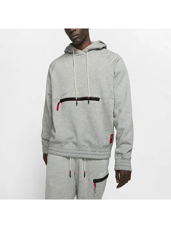 Толстовка Nike Kyrie Basketball Sports Fleece Lined Knit Gray — изображение 2 из 3, серый