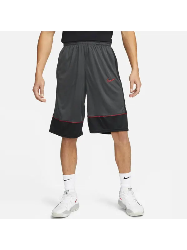 Шорты men's dri-fit contrast color stitching elastic waistband sports black gray shorts Nike — изображение 4 из 4, мульти