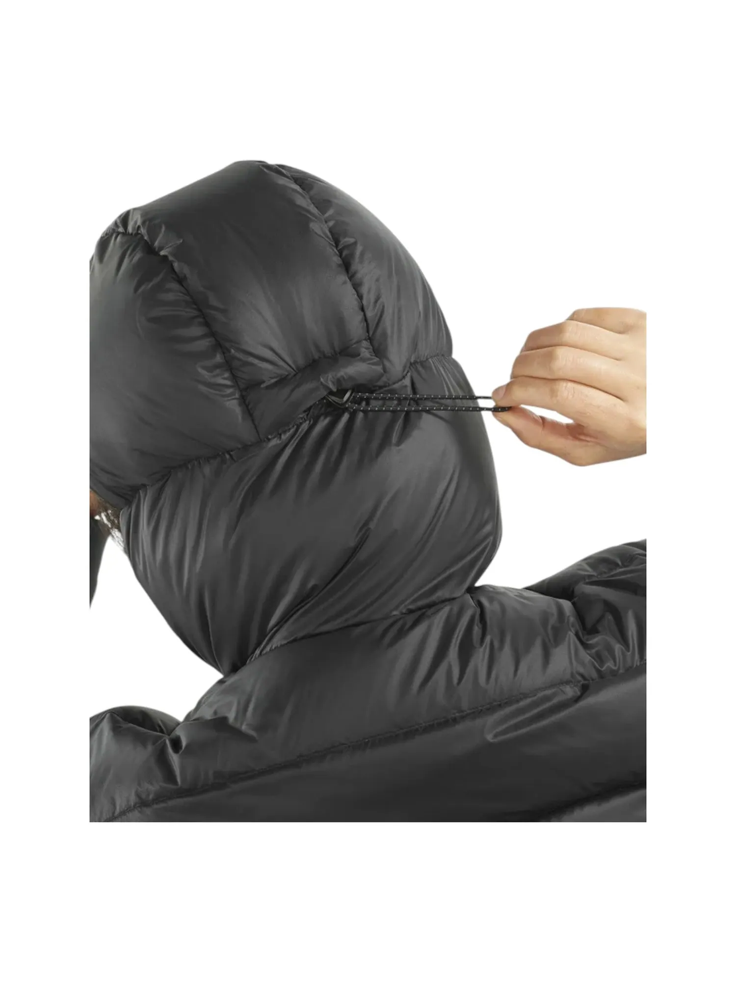 Куртка (WMNS) Salomon Outline Novelty Cropped Down Hooded Jacket 'Deep Black' — изображение 3 из 4, черный