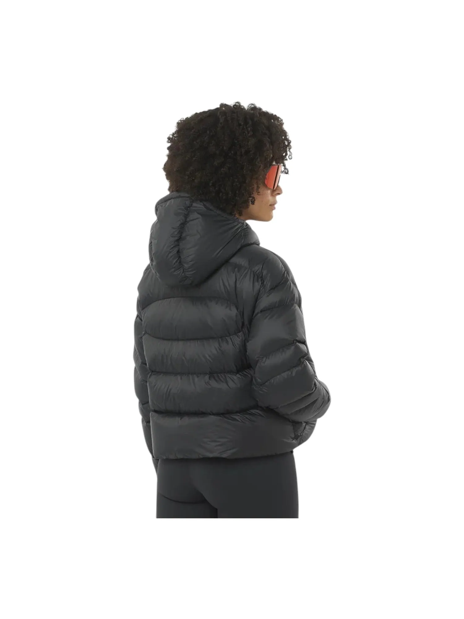 Куртка (WMNS) Salomon Outline Novelty Cropped Down Hooded Jacket 'Deep Black' — изображение 4 из 4, черный