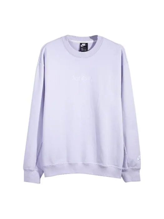 Худи Nike Crw Flc Hwywt Just Do It Embroidered Small Label Round Neck Purple Lavender — изображение 1 из 4, фиолетовый