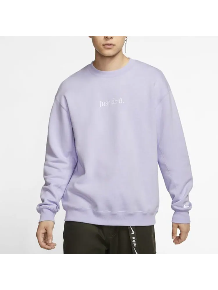 Худи Nike Crw Flc Hwywt Just Do It Embroidered Small Label Round Neck Purple Lavender — изображение 3 из 4, фиолетовый