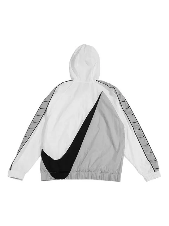 Куртка Nike Sportswear Swoosh Long Sleeve Printed Loose Pocket Hoodie White — изображение 1 из 4, белый