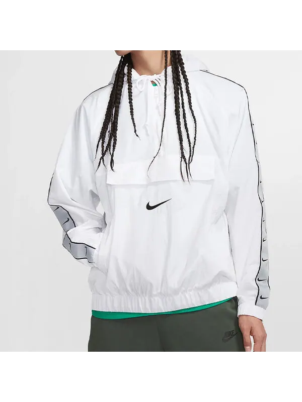 Куртка Nike Sportswear Swoosh Long Sleeve Printed Loose Pocket Hoodie White — изображение 4 из 4, белый
