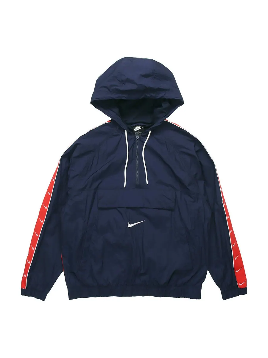 Куртка Nike Sportswear Big Swoosh Hooded Long Sleeve Color Block Jacket Cd0420-451 Colorblock — изображение 1 из 5, красный